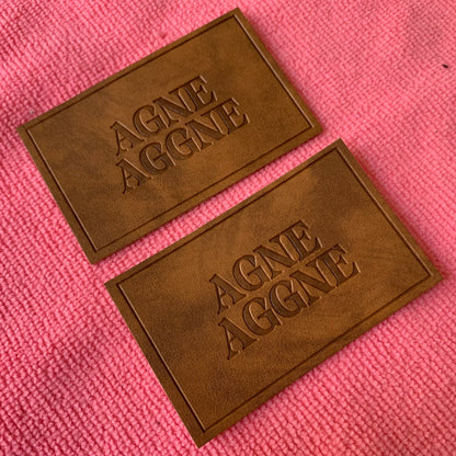 Қўлда ишланган синтетик ПУ сунъий тери патч, махсус жинси шимлар маркаси бўрттирма чарм ёрлиғи