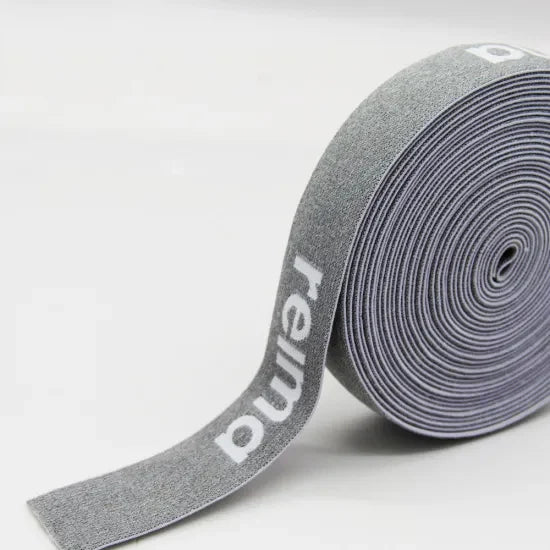 Неон рангли 100% полестер жаккардли эластик тасма логотипли, ички кийим ва кийим учун қайта ишланган эластик тасма