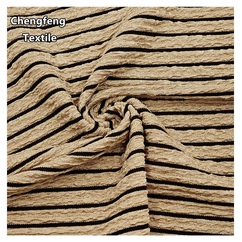 8045 # Чизиқли жаккард эластик полиэстер-спандекс трикотаж мата — аёллар ва болаларнинг кундалик кийимлари, бош кийимлар ва сувга тушиш кийимлари (купальник) учун мос материал