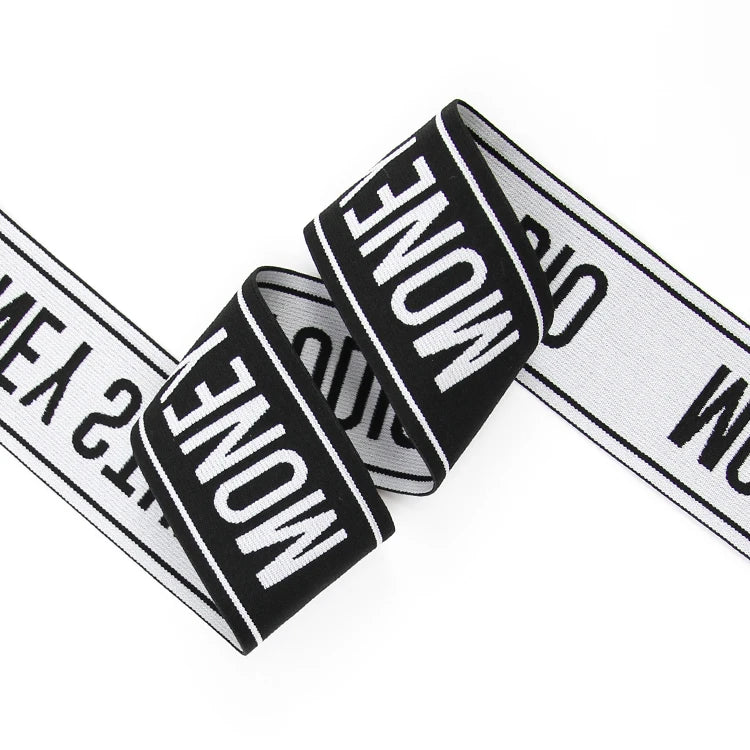 Ички кийим учун юқори сифатли нейлон жаккардли эластик тасма Эластик тўқув мослаштирилган босилган спорт кийимлари юмшоқ эластик камар