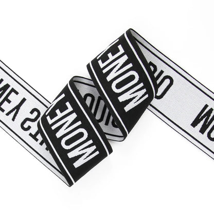 Ички кийим учун юқори сифатли нейлон жаккардли эластик тасма Эластик тўқув мослаштирилган босилган спорт кийимлари юмшоқ эластик камар