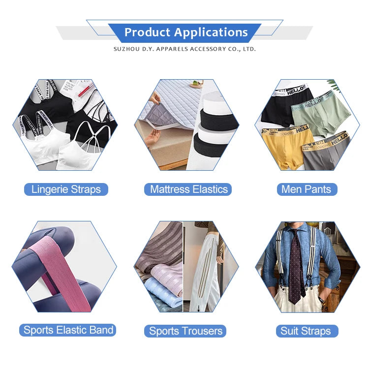 Мослаштирилган 3Д кабартмали логотип рангли юмшоқ нейлон каучук эластик тасма боксчи ички кийими камар учун