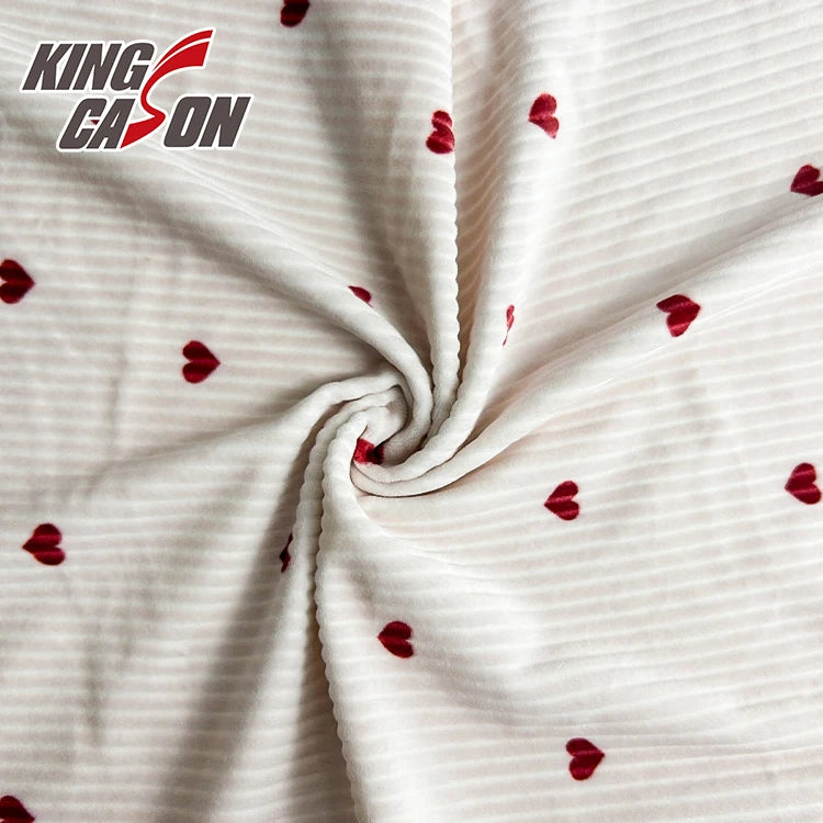 Супермягкая, быстросохнущая ткань из спандекса с двухсторонним рисунком в виде сердечек от KINGCASON — идеальный выбор для ночного и домашнего белья.