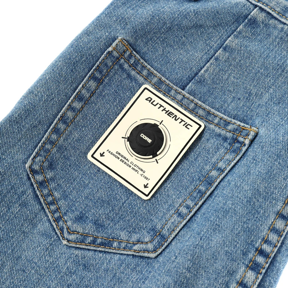 Шахсийлаштирилган логотип кийим тери ёрлиғи махсус жинси шимлар ПУ тақлид тери патч кийим тери ёрлиғи