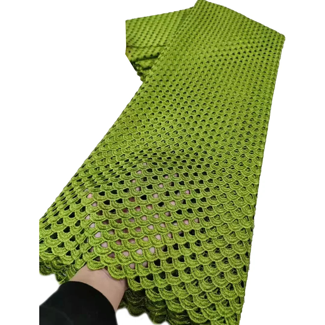 NI.AI Нигерия гипур дантел мато 2025 Юқори сифатли пушти Африка тўр сутли ипак каштадўзлик аёллар учун дантел мато