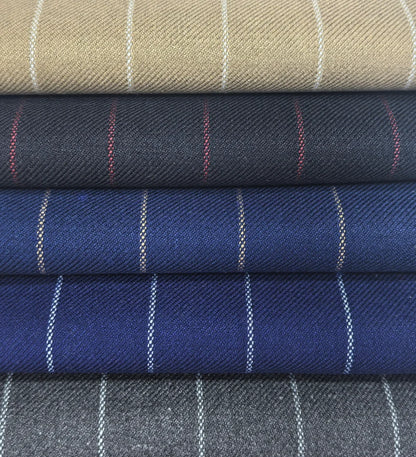 Юқори сифатли TR аралашма — ворстед меринос жуни ва полиэстердан тўқилган полосали мата. Эркаклар костюм ва пиджаклари учун