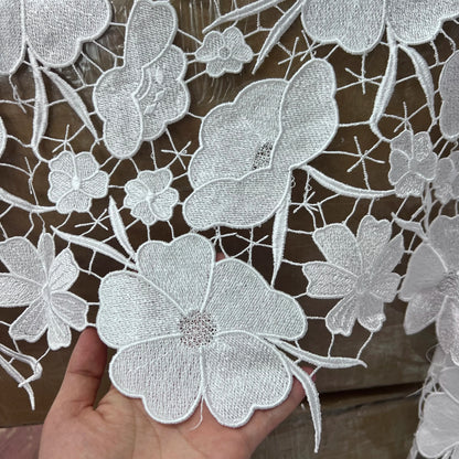 Оғир юқори сифатли Африка дантелли қора гипур дантелли мато ҲЙ0335