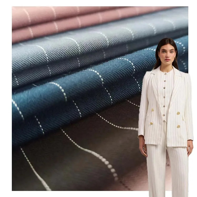 Йиғирилган ипдан тўқилган полосали костюм матоси (ORLANDO ёки GALIYANO номи билан), оғир вазнли GSM