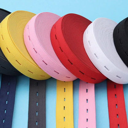 Кийим-кечак учун тугма тешиклари бўлган иссиқ сотиладиган созланиши тугма тешиги эластик тасма