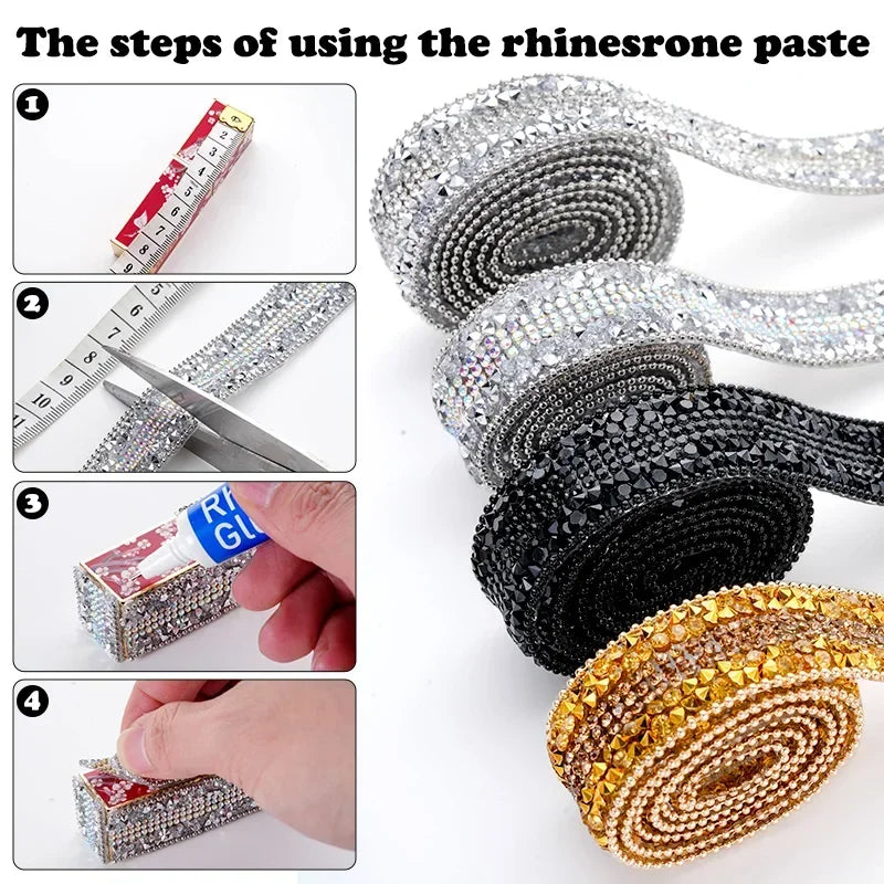 1Ярд 20мм Ҳот Фих Рҳинестоне Тримминг Ролл Глиттер Шиша Кристал Олмос Ҳот Фих тикув трими ДИЙ кийим-кечак ишлаб чиқариш учун