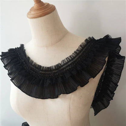 8СМ Кенг оқ 3Д дантелли апликация тикиш ёқа тасмали эластик жингалак трим кўйлак юбкалар бош кийим тикиш учун DIY гипур материаллари