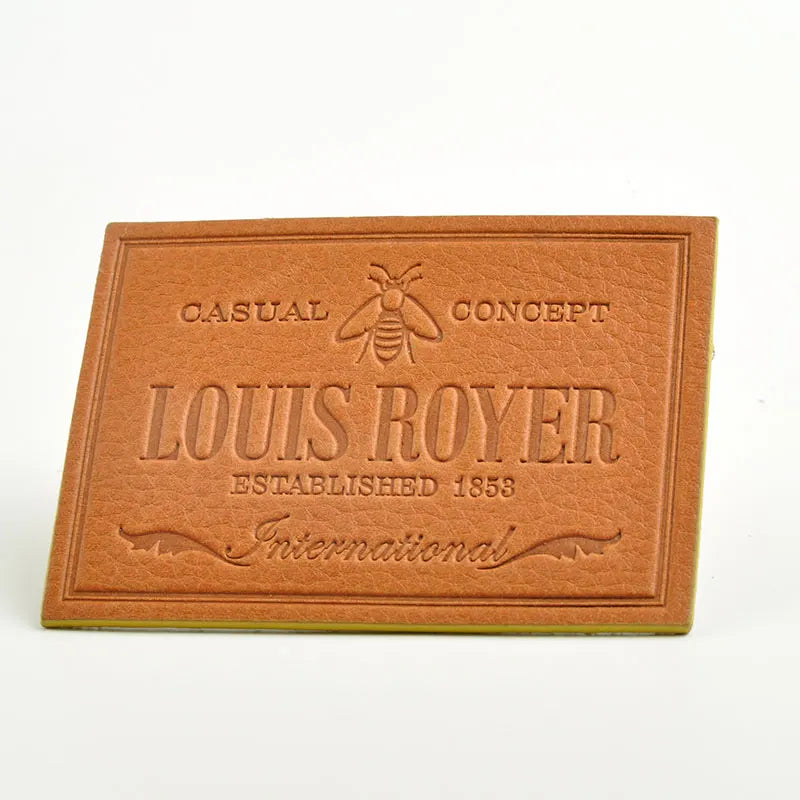 Шахсийлаштирилган логотип кийим-кечак тери ямоғи Кийим учун махсус бўрттирма жинсилар тери патч ёрлиғи