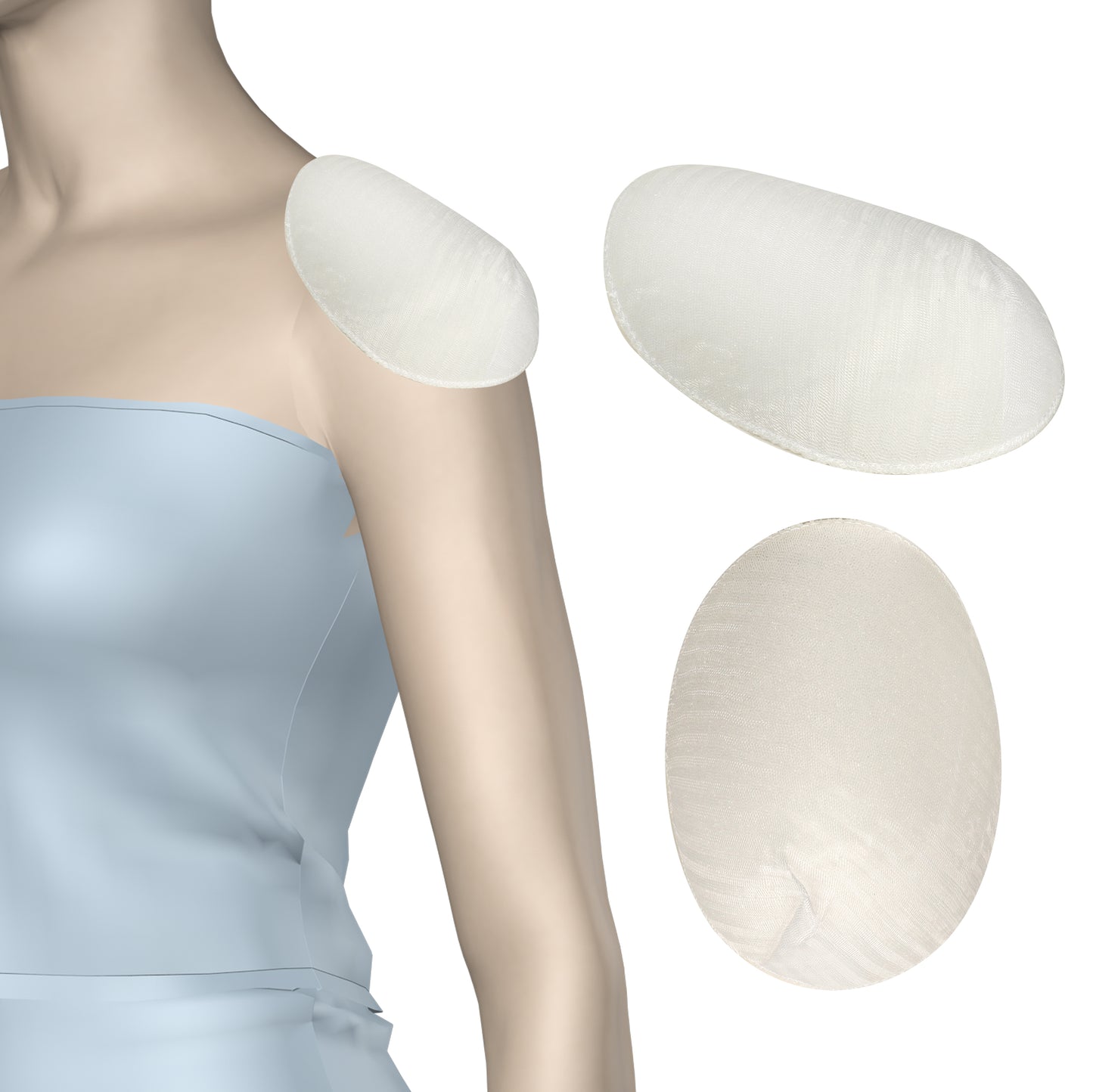 Оқ рангли реглан қопламали йелкакўтаргичлар